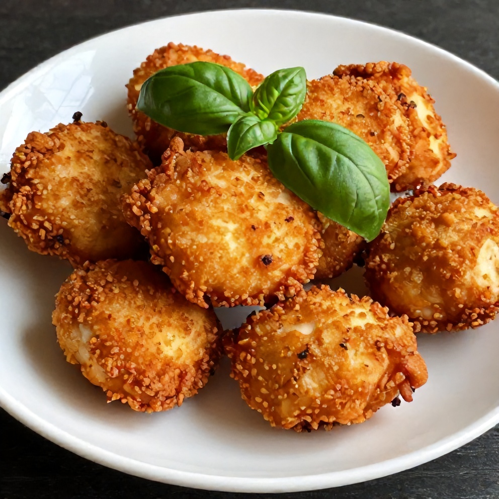 Plated Air Fryer Chicken Parmesan Bites