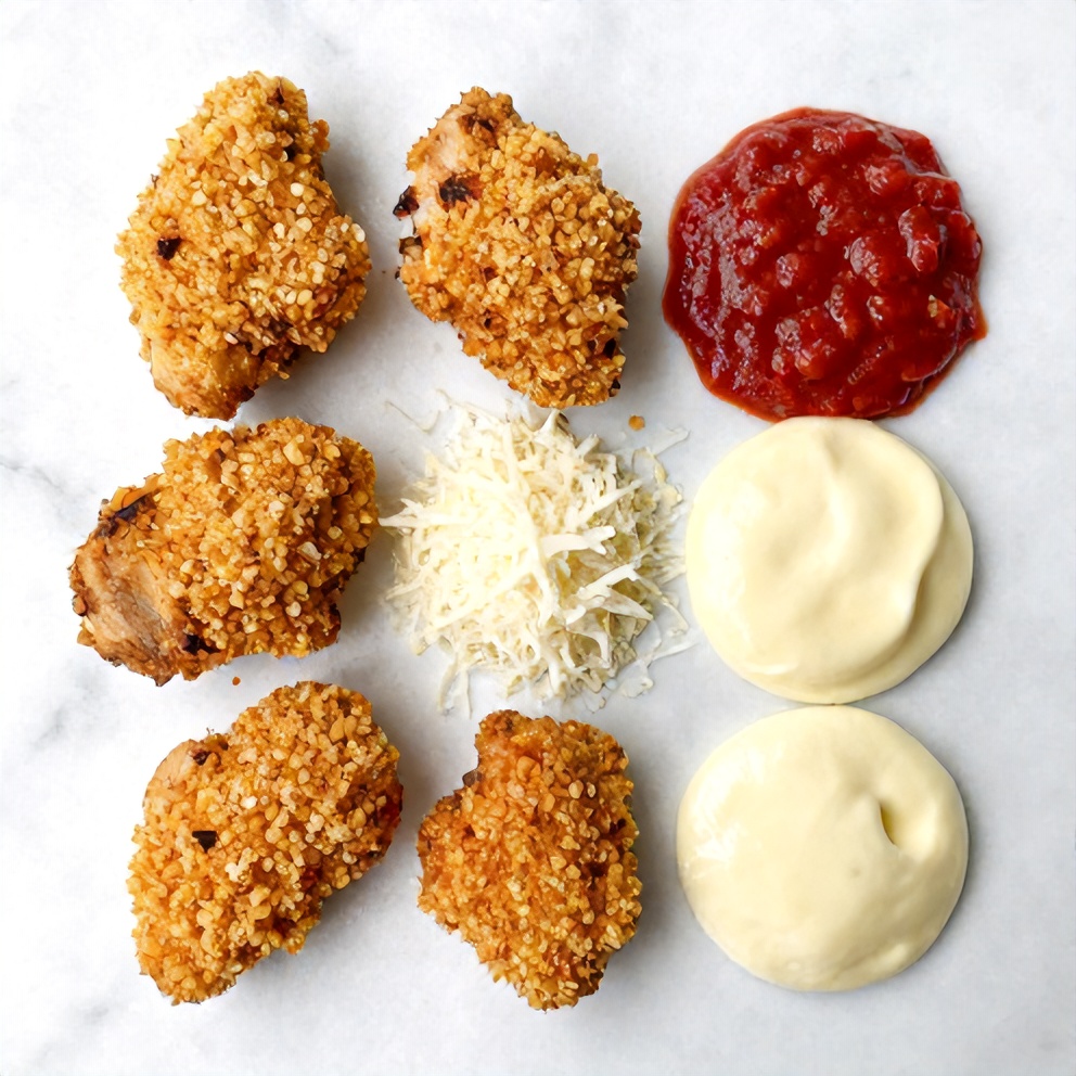 Raw Ingredients for Air Fryer Chicken Parmesan Bites