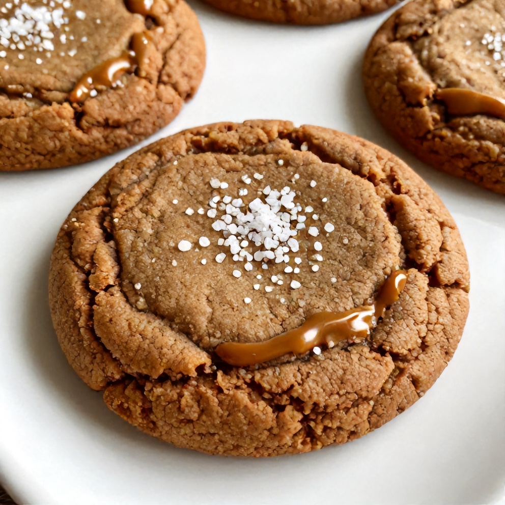 Plated Brown Butter Coffee Toffee Cookies with Sea Salt