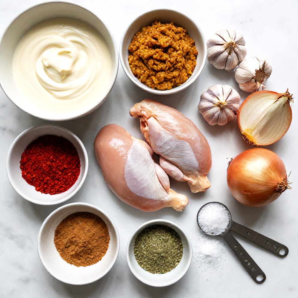 Raw Ingredients for Creamy Ají Amarillo Chicken