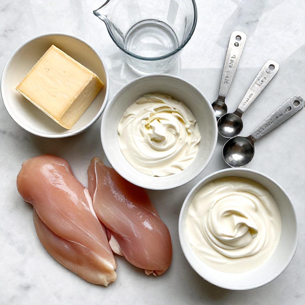 Raw ingredients for Creamy Boursin Chicken