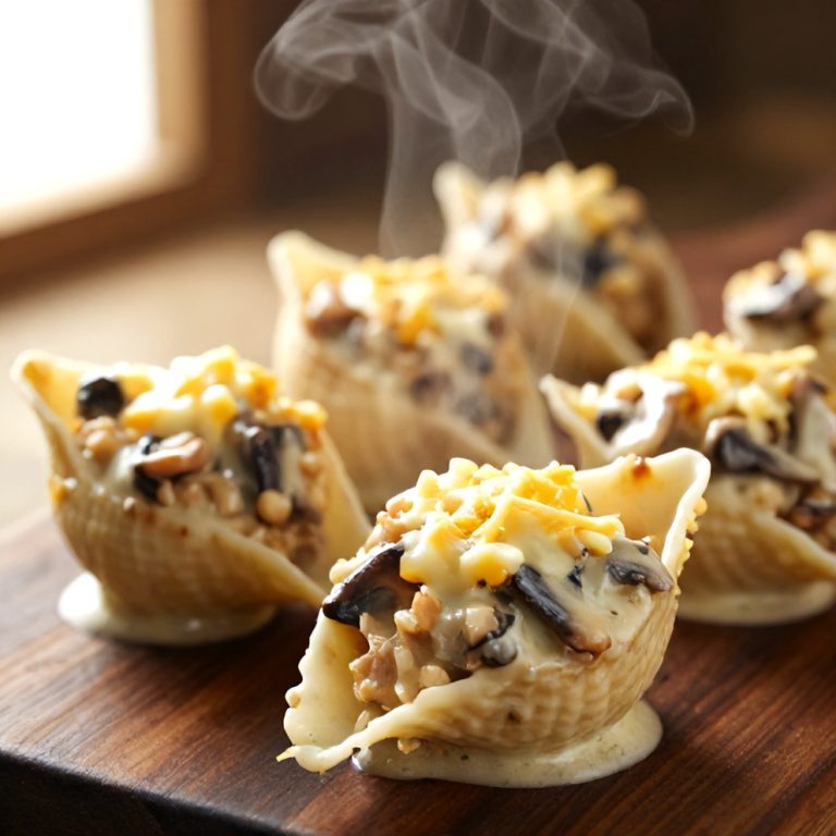 creamy garlic mushroom stuffed shells