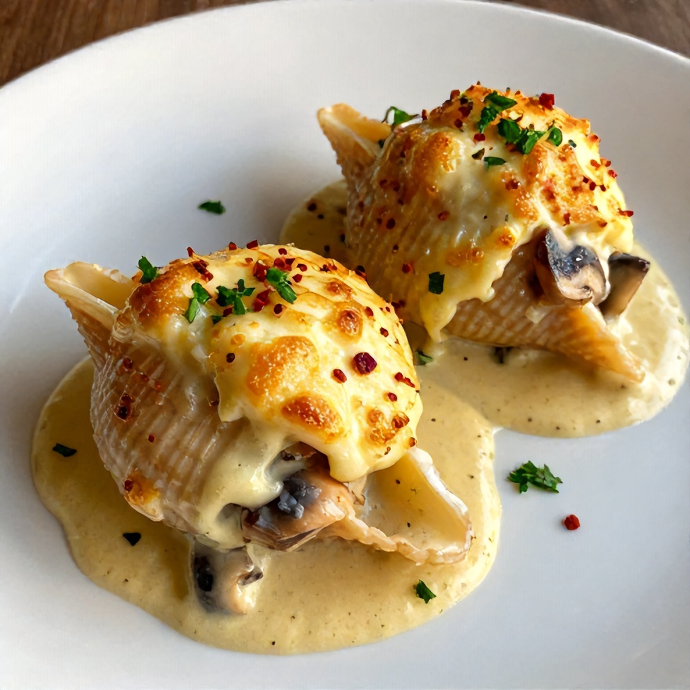 Creamy Garlic Mushroom Stuffed Shells Final