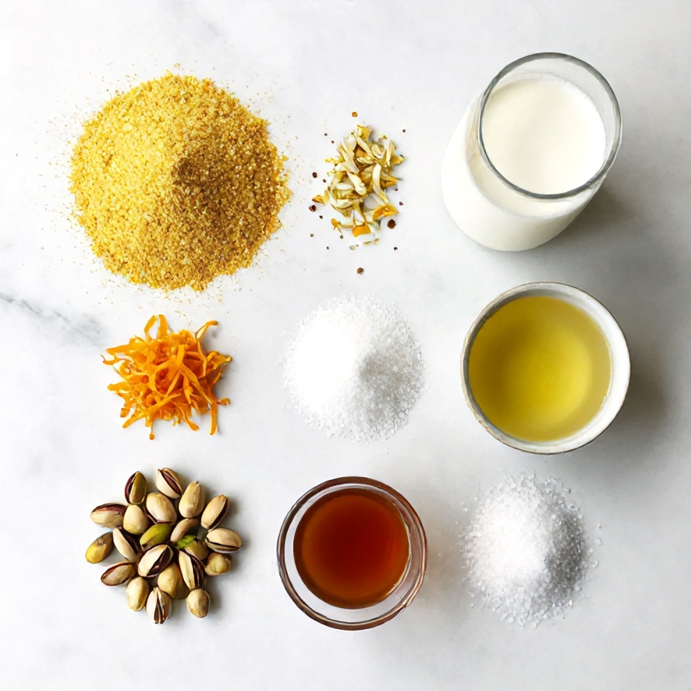 Raw Ingredients for Orange Blossom Semolina Pudding