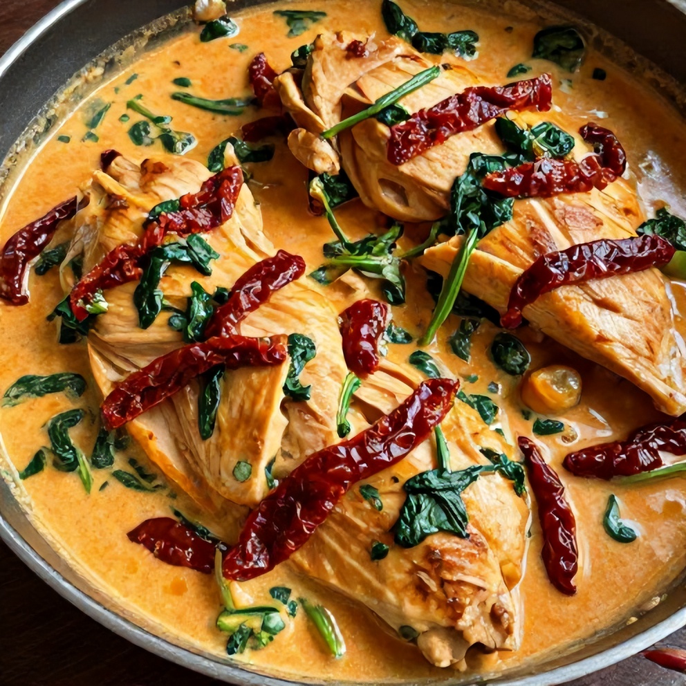 creamy sun-dried tomato chicken skillet