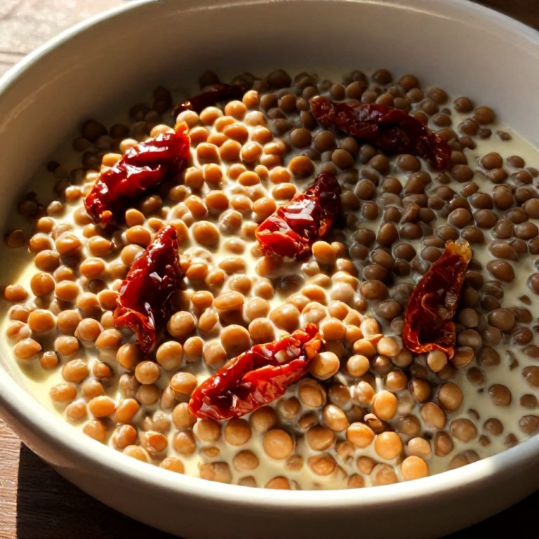 creamy sundried tomato lentils