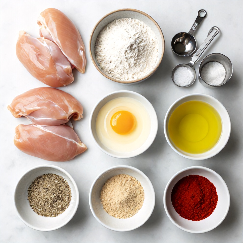 Raw ingredients for Air Fryer Chicken Cutlets