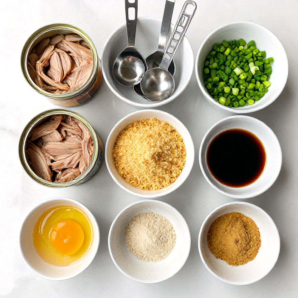 Raw Ingredients for Crispy Asian Tuna Cakes