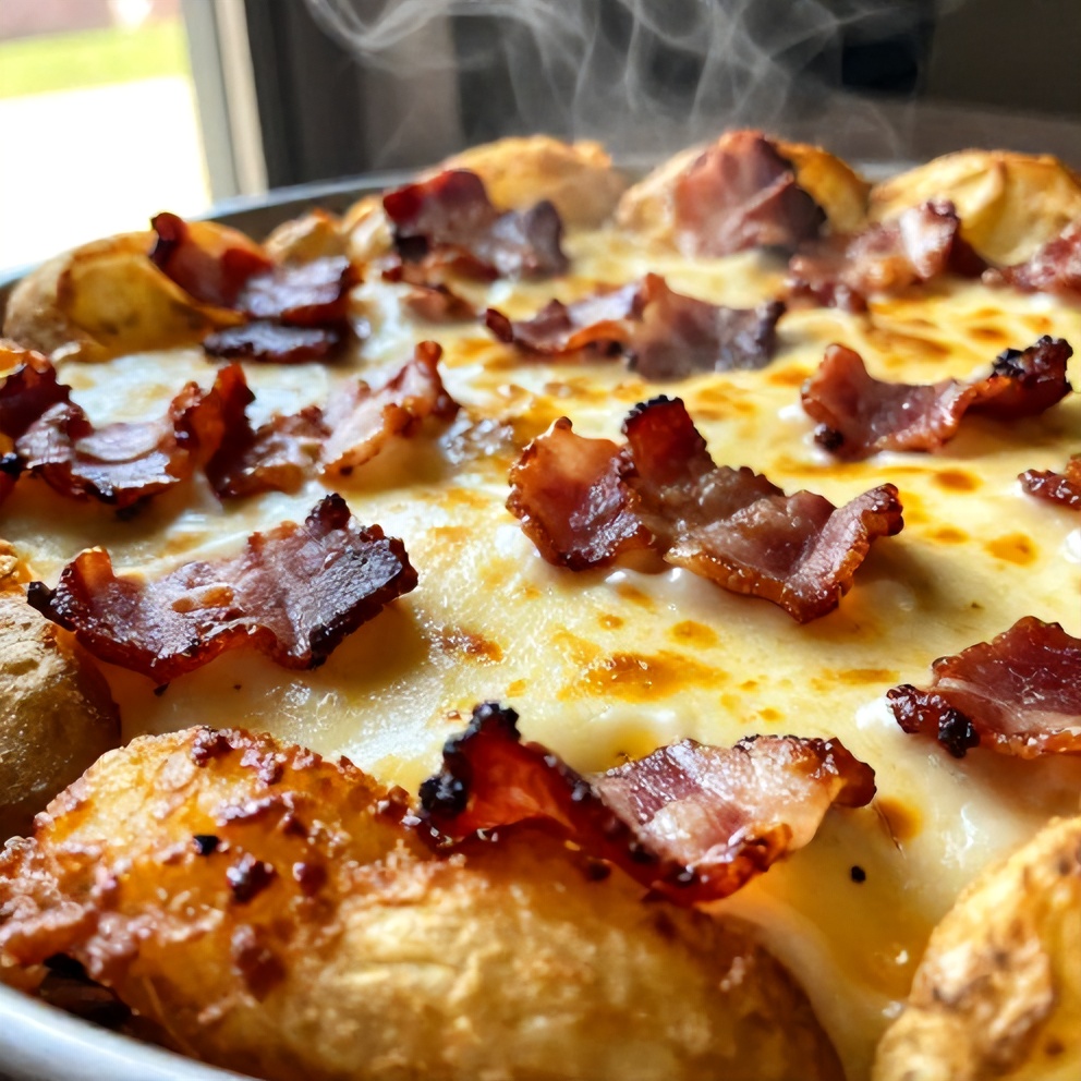 Crispy Cheesy Potato Skins with Bacon
