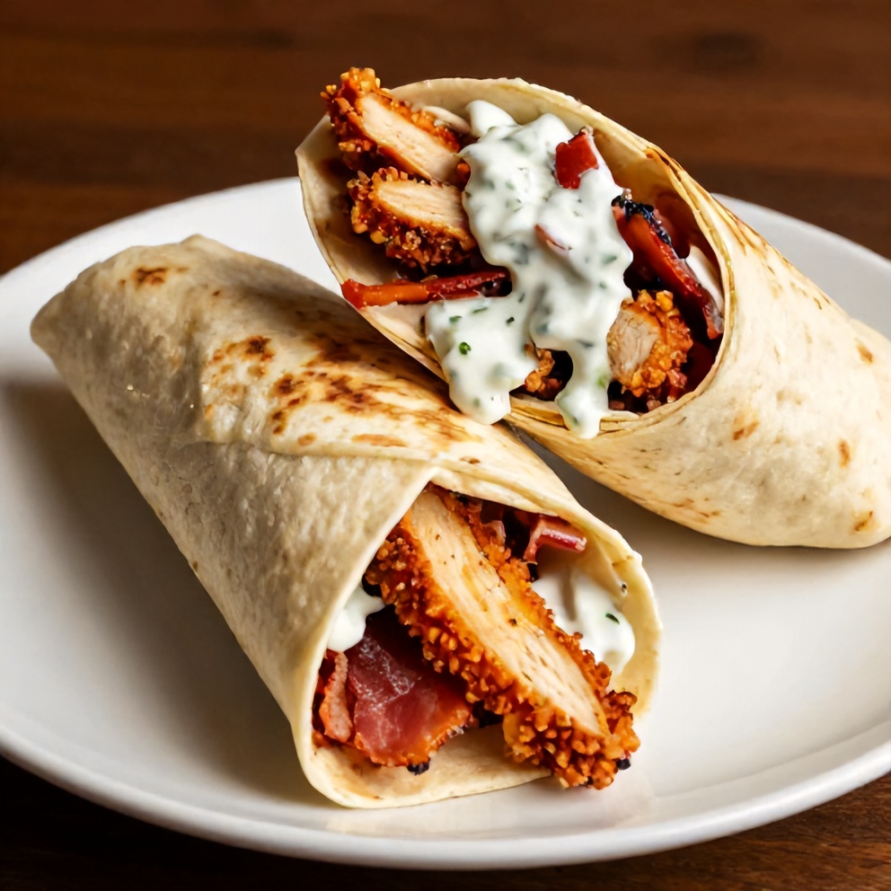 Crispy Chicken Bacon Ranch Wrap Close-up