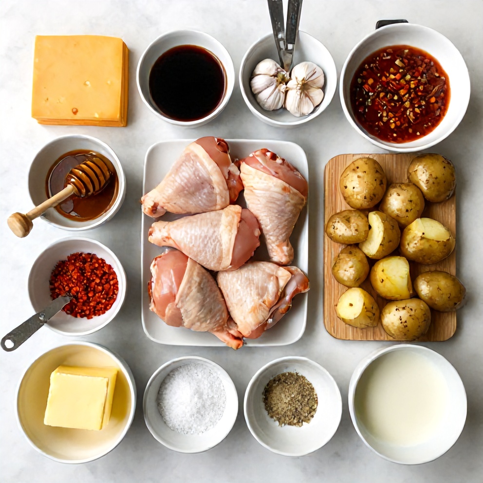 Raw ingredients for Crispy Chipotle Honey Chicken