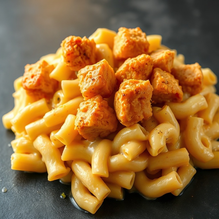 crispy honey pepper chicken mac and cheese