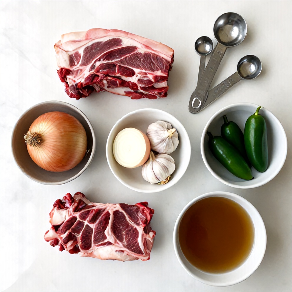 Raw ingredients for pot birria tacos
