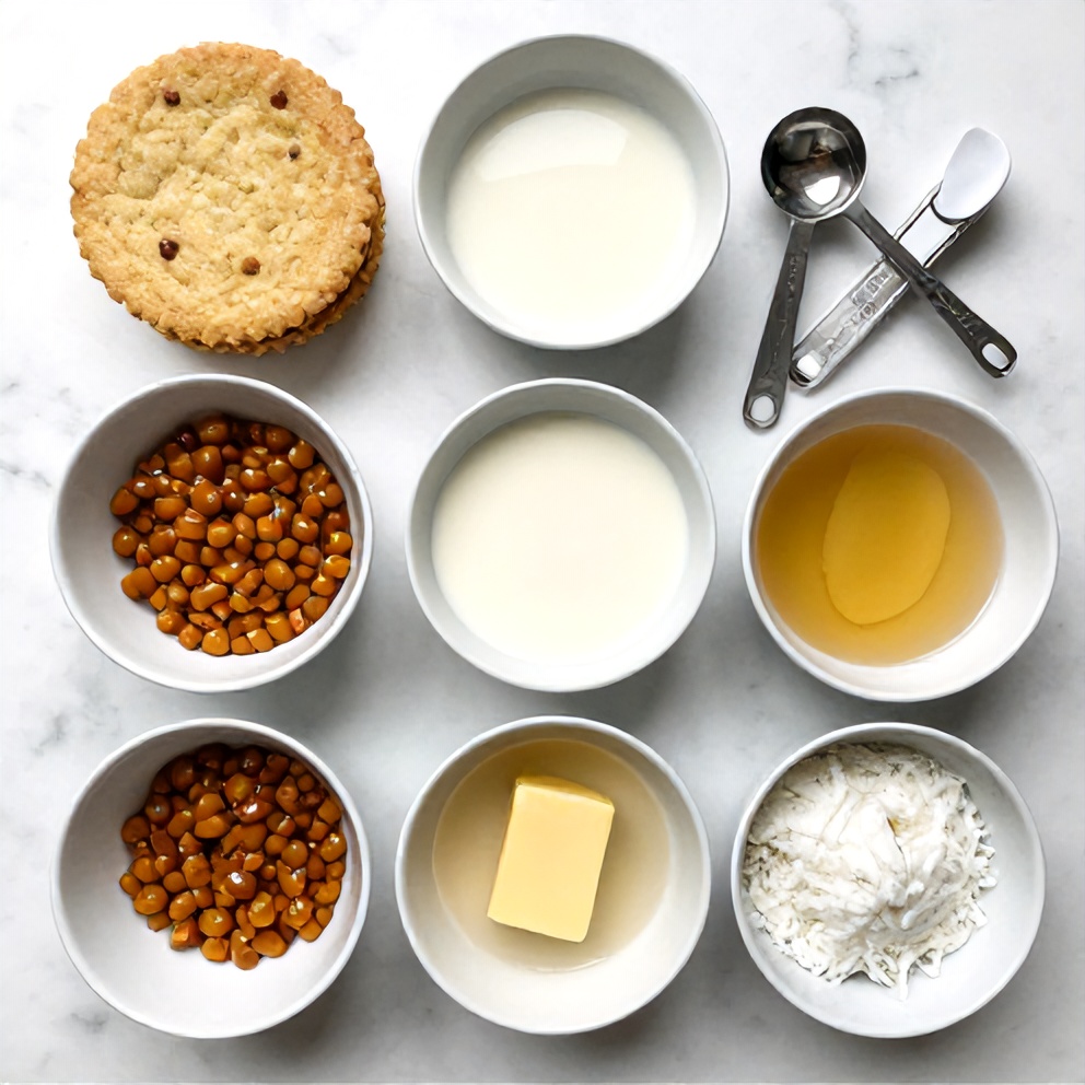 Raw ingredients for Samoa Cookie Pie