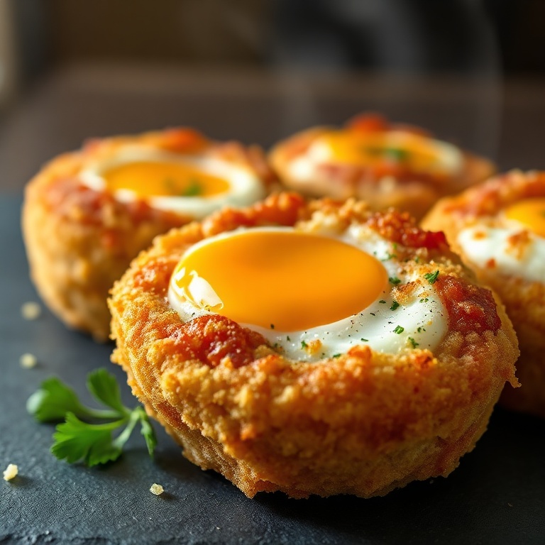 crispy scotch eggs with sausage