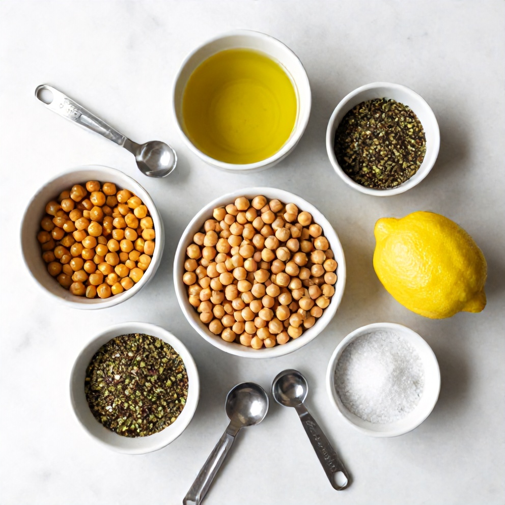 Raw Ingredients for Za’atar Roasted Chickpeas