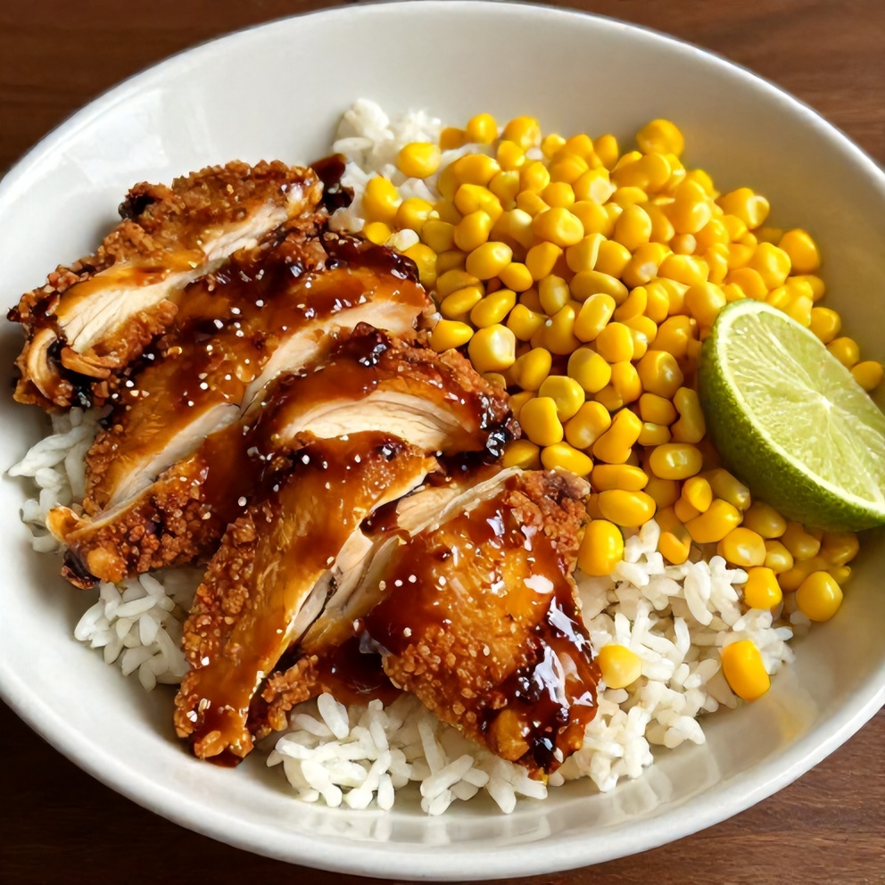 Finished Street Corn Chicken Rice Bowl