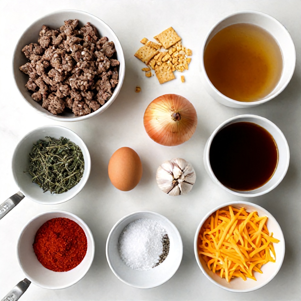 Raw ingredients for Easy Amish Hamburger Steak Bake
