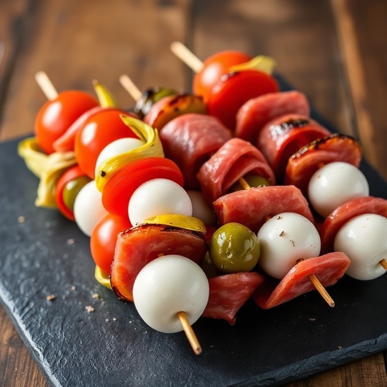 easy antipasto skewers