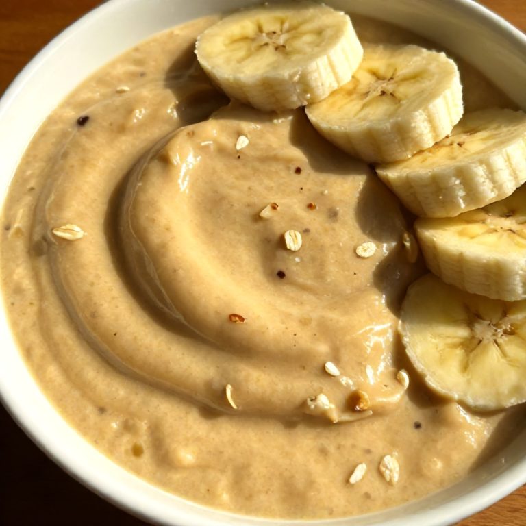 Easy Banana Peanut Butter Oat Smoothie Bowl