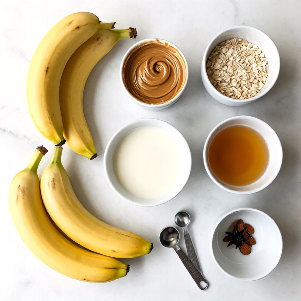 Banana Peanut Butter Oat Smoothie Bowl Ingredients