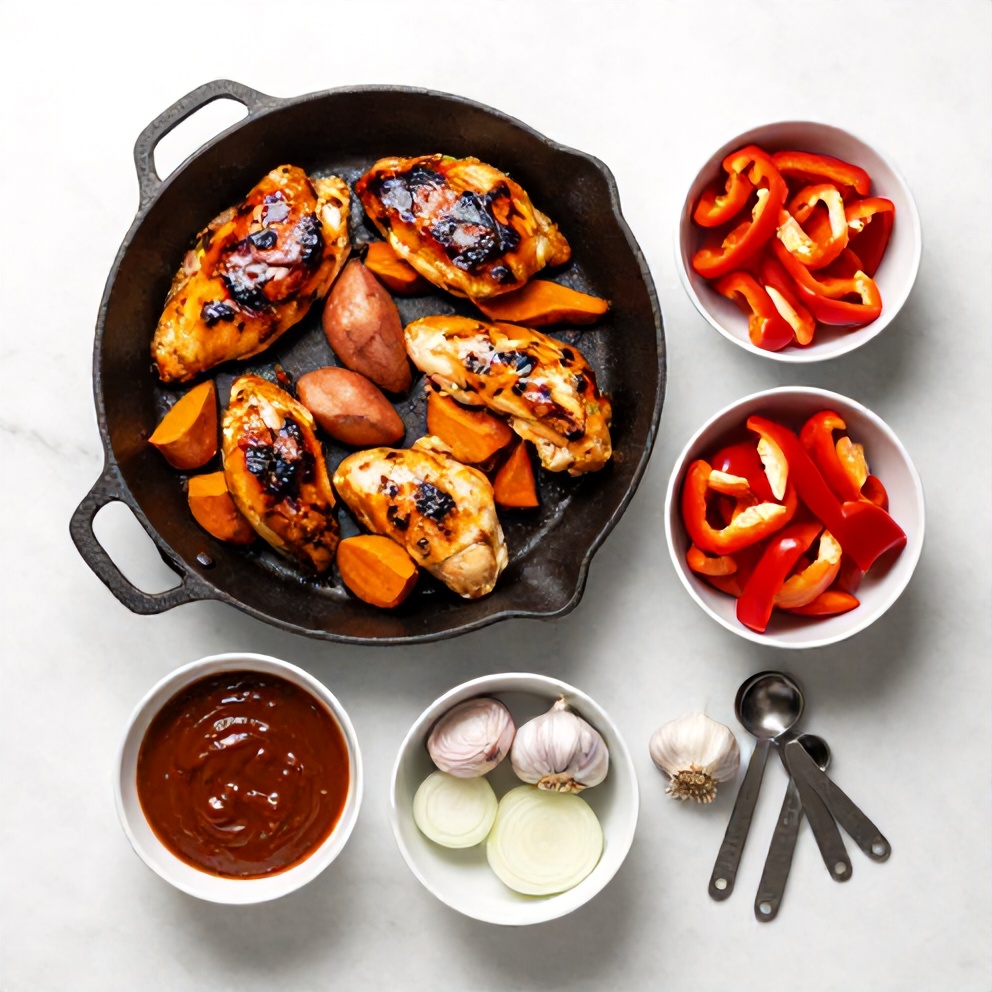 BBQ chicken sweet potato skillet ingredients