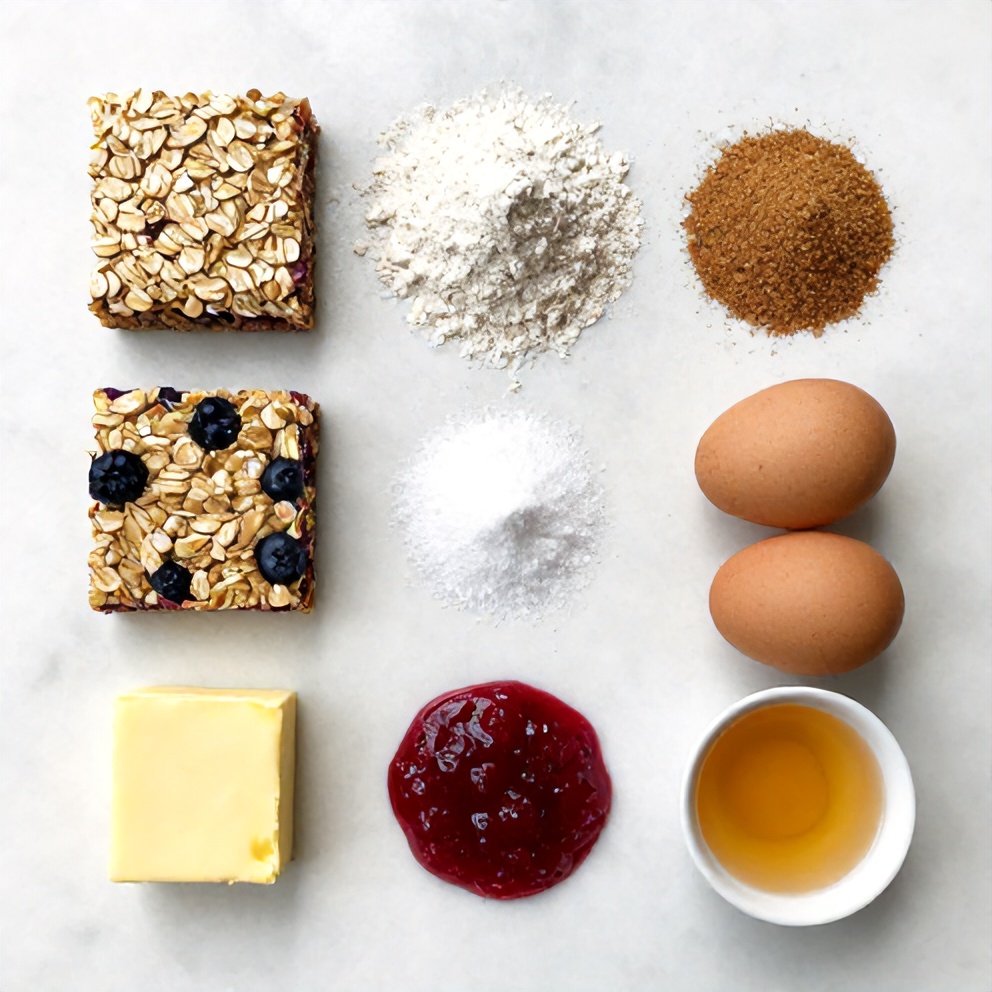 Raw Ingredients for Berry Oat Bars