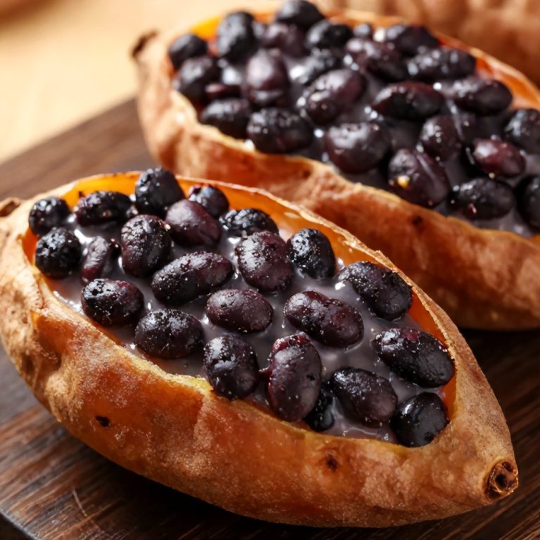 Easy Black Bean Stuffed Sweet Potatoes