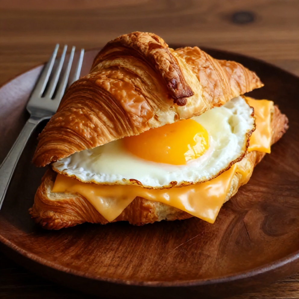 Easy Breakfast Croissant Sandwiches ready to serve