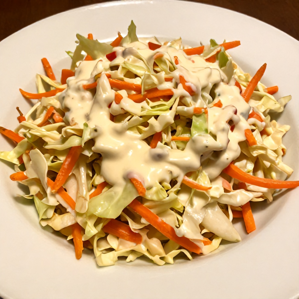 Easy Cabbage and Carrot Salad with Creamy Mustard Dressing Ready to Serve