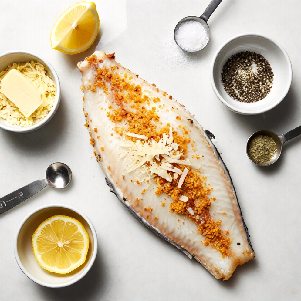 Raw ingredients for easy baked halibut