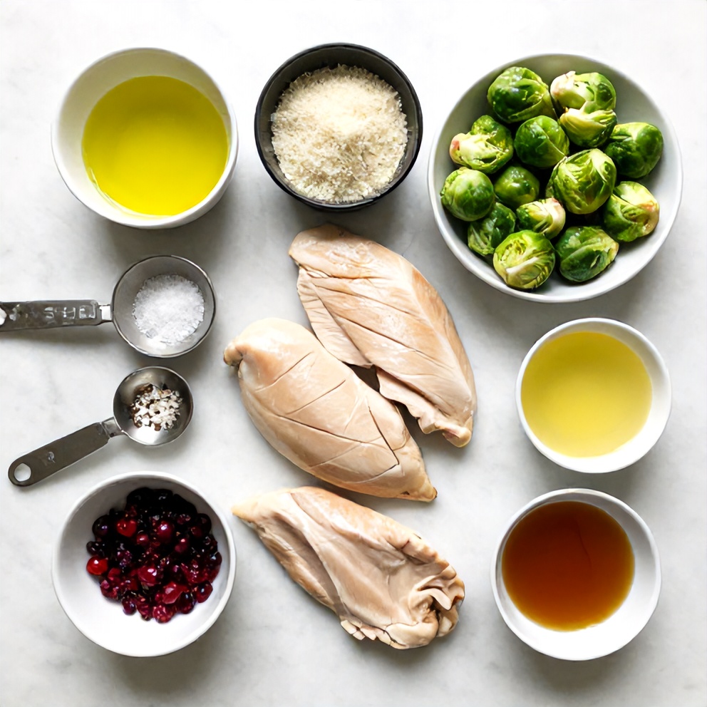 Raw ingredients for Chicken Brussels Sprout Salad