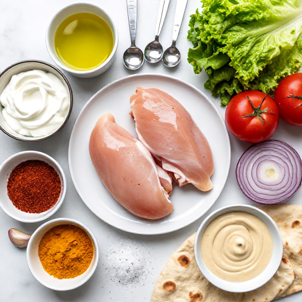 Raw Ingredients for Chicken Shawarma Recipe