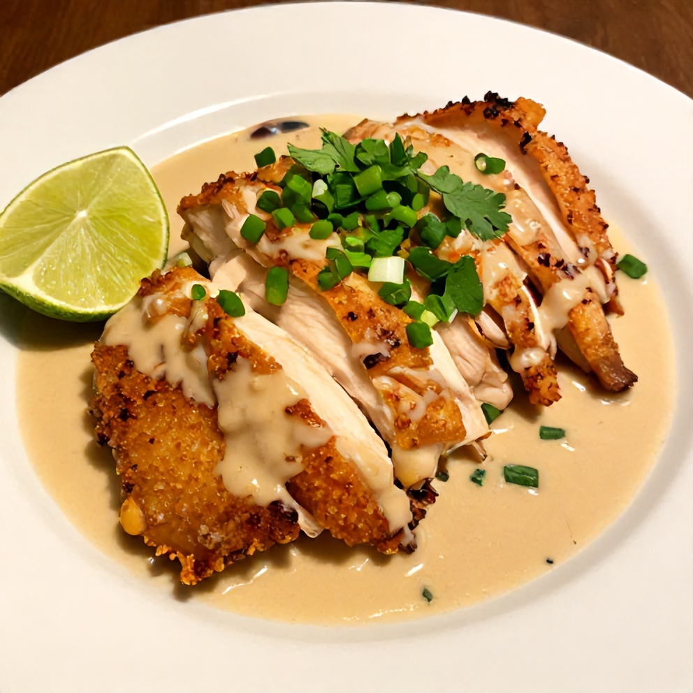 Plated Coconut Chicken