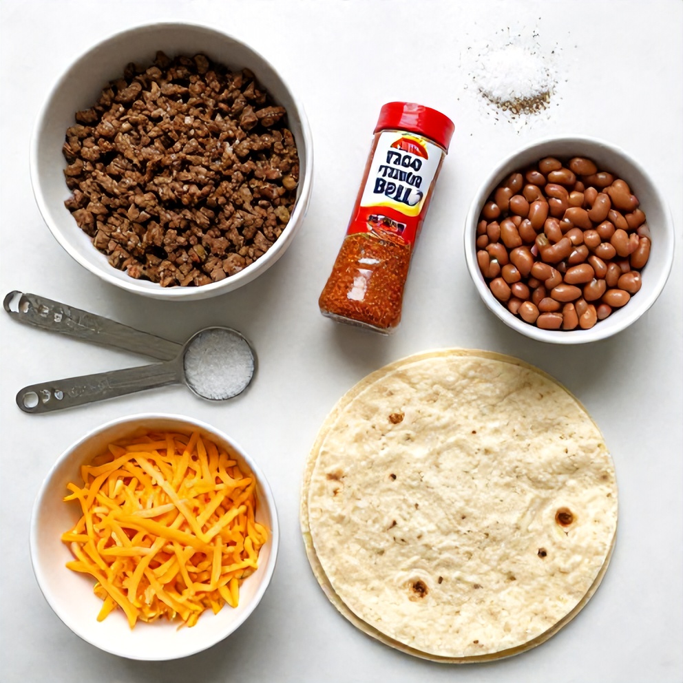 Raw ingredients for Copycat Taco Bell Meximelt