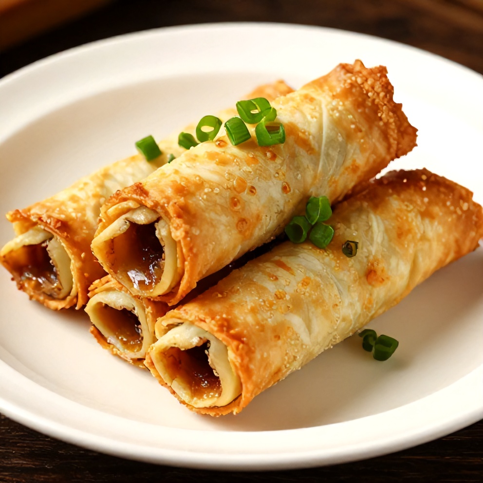 Plated Crab Rangoon Pinwheels with green onions