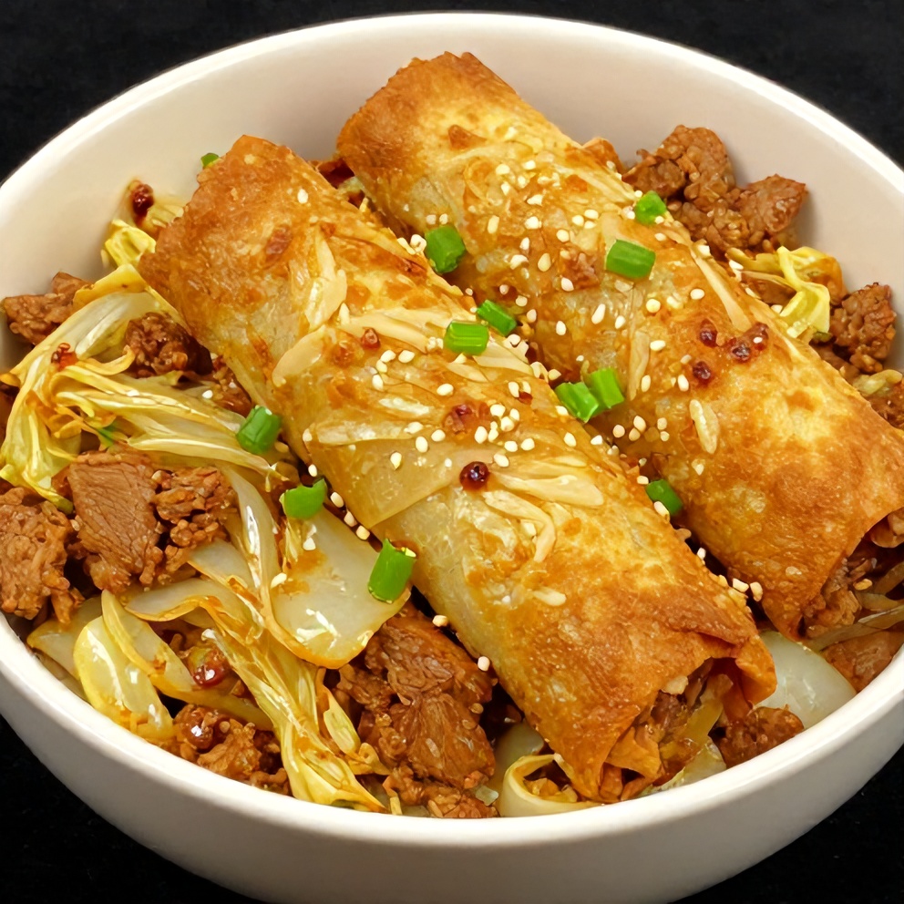Egg Roll in a Bowl with Ground Turkey and Cabbage