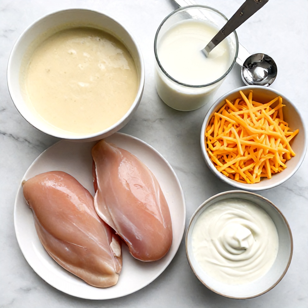 Raw ingredients for Crock Pot Crack Chicken