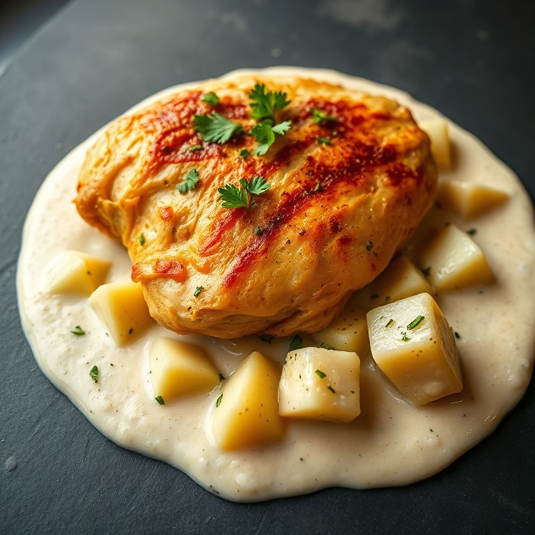 easy crockpot garlic parmesan chicken and potatoes dinner