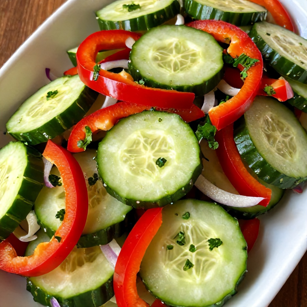 Easy Cucumber Sweet Pepper Salad