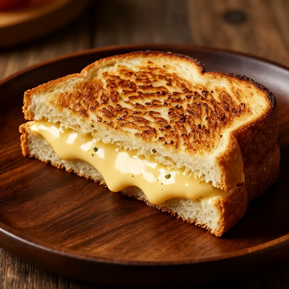 Garlic Bread Grilled Cheese Sandwich