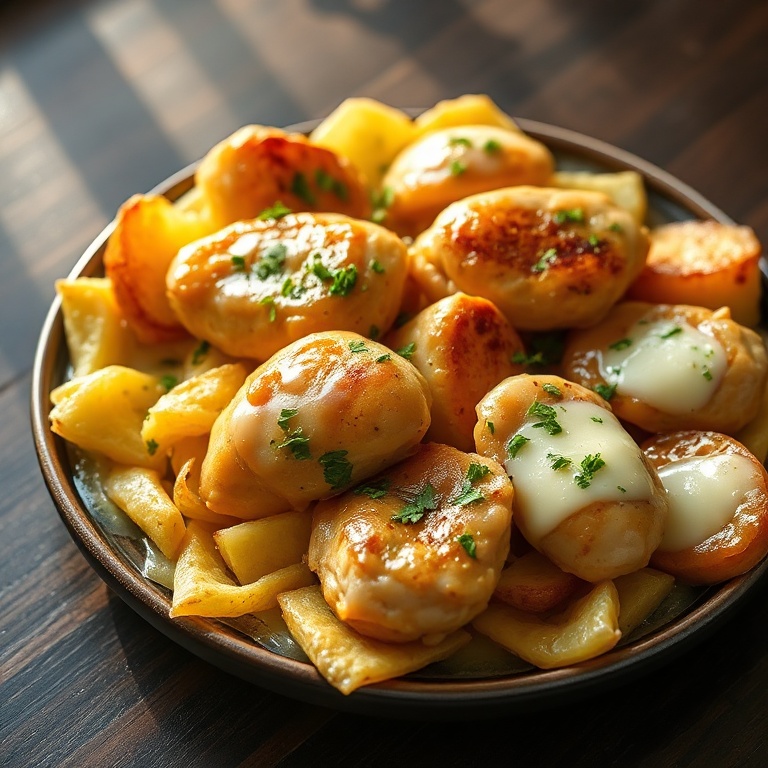 easy garlic parmesan crockpot chicken and potatoes
