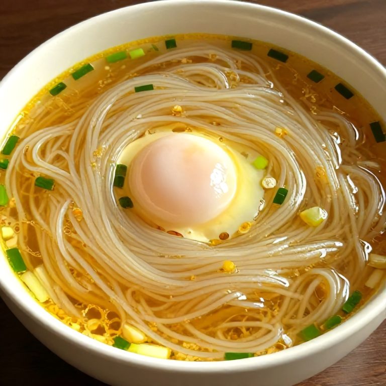 Easy Ginger Garlic Broth with Rice Noodles