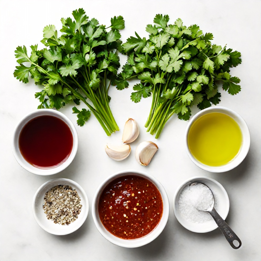 Raw ingredients for Easy Chimichurri Sauce