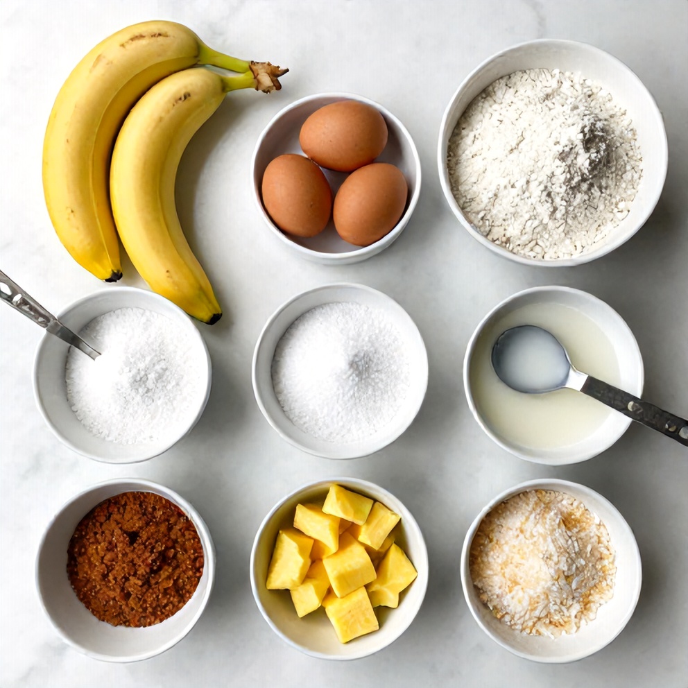 Ingredients for Hawaiian Banana Bread
