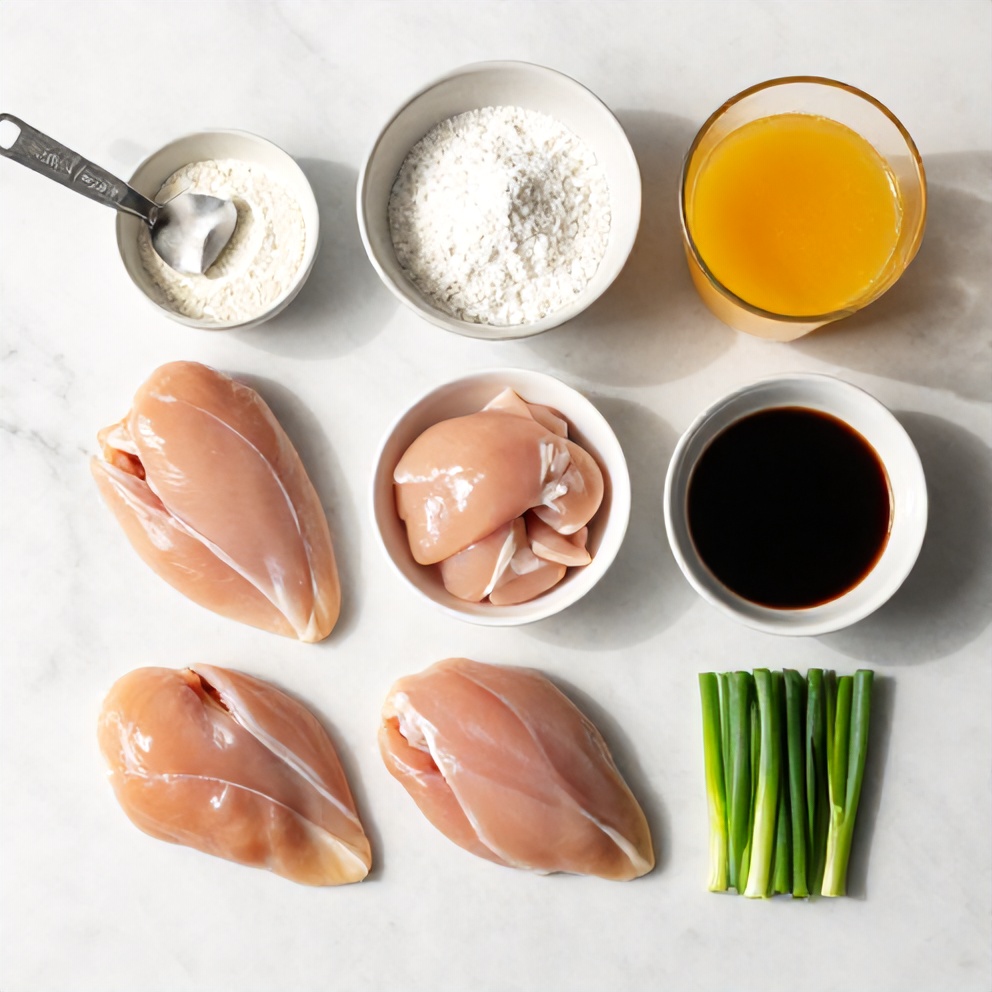 Raw Ingredients for Orange Chicken