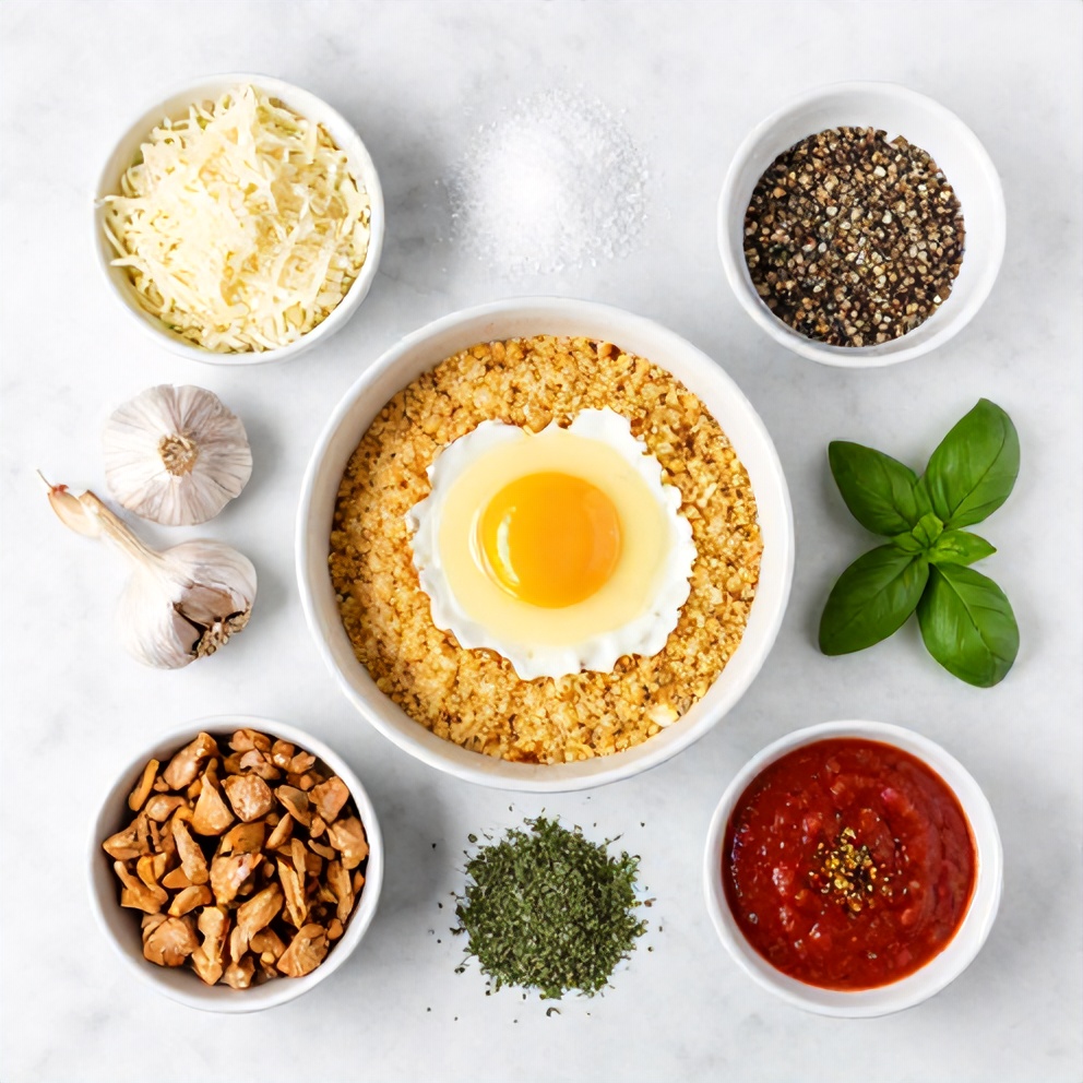 Raw Ingredients for High Protein Turkey Meatballs Meal Prep