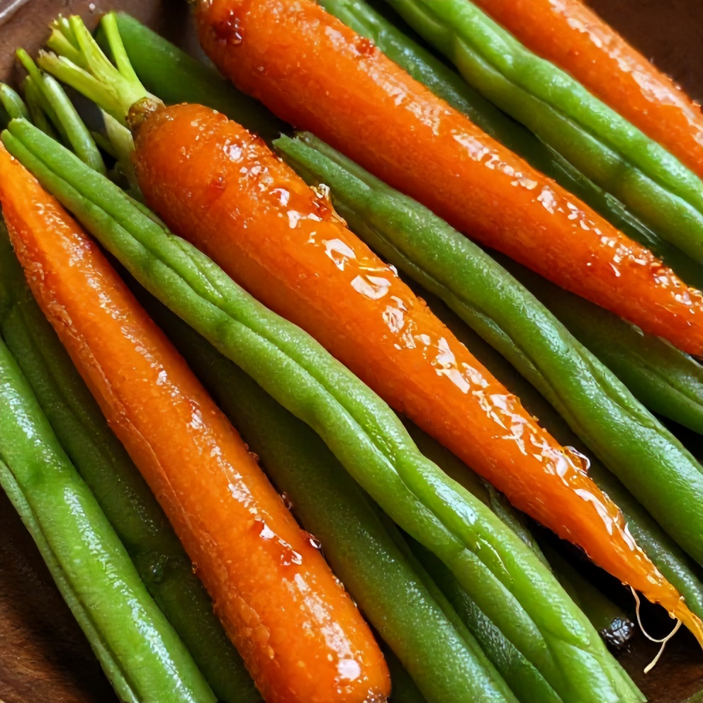 honey glazed carrots and green beans