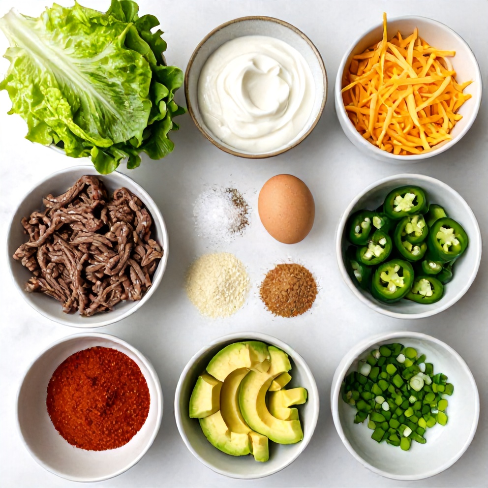 Ingredients for Keto Beef Crunchwraps