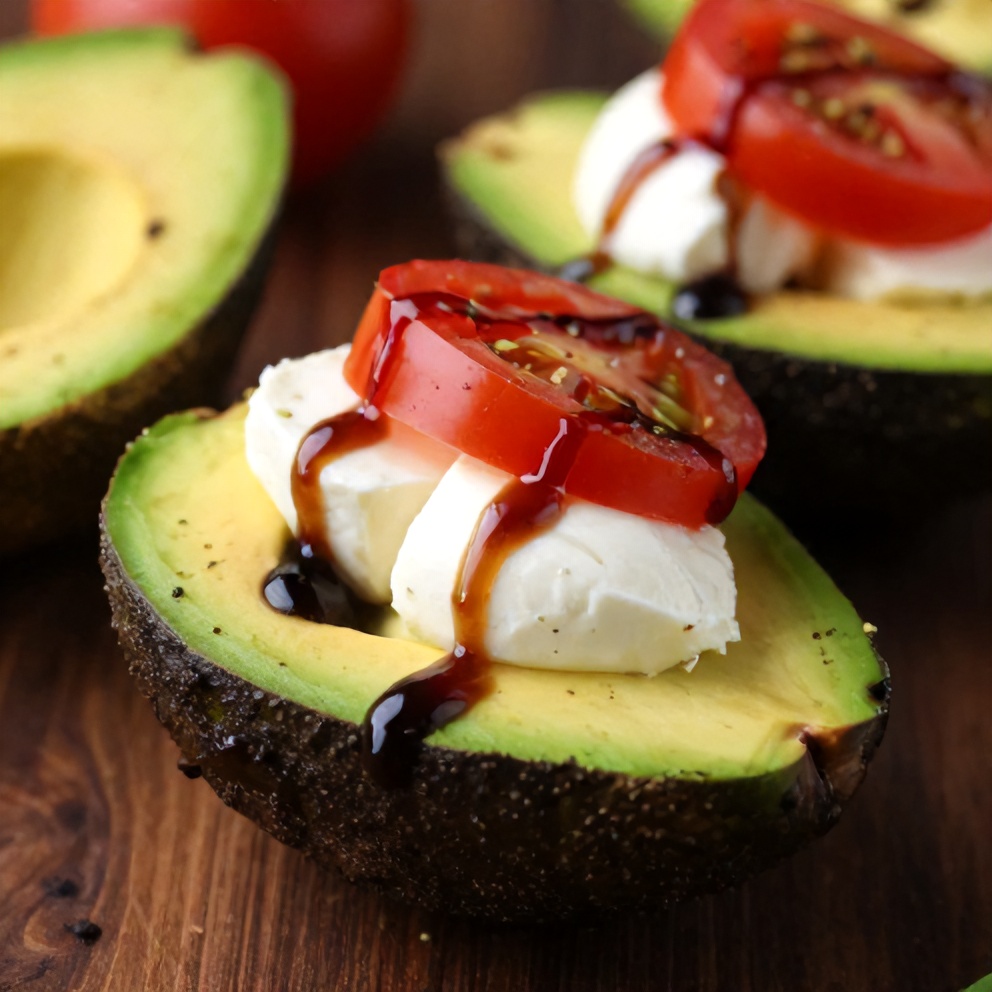 keto caprese stuffed avocado bites